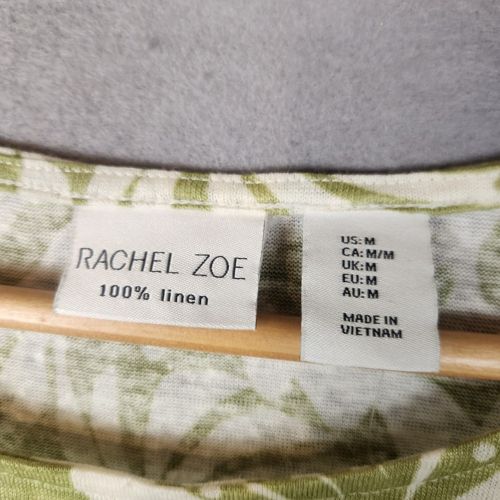 Rachel Zoe Lot Of 3 100% Linen Tropical Leaf Print Tops Size M-L Multicolor - Picture 9 of 16
